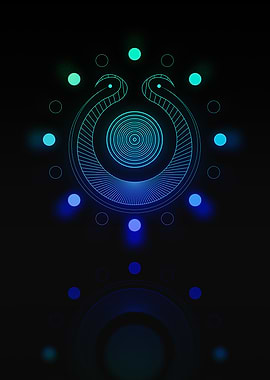 Neon Geometric Glyph Sign