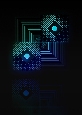 Neon Geometric Glyph Sign