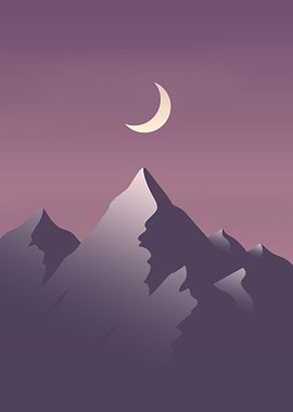 Minimalist Mountain Night