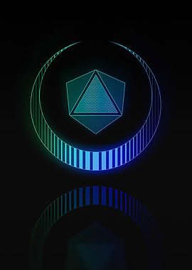 Neon Geometric Glyph Sign