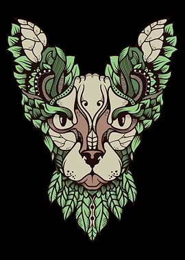 EGYPTIAN CAT FLORAL