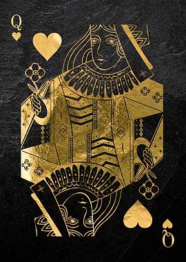 Playing card Queen Heart