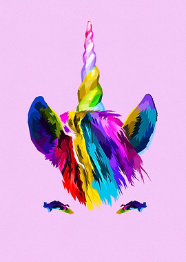 Unicorn happy pop art