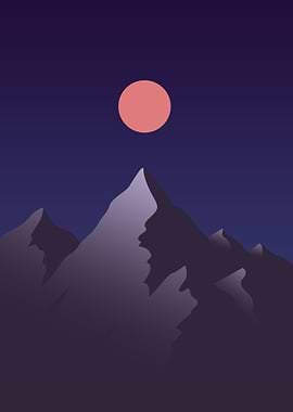 Minimalist Mountain Midnig