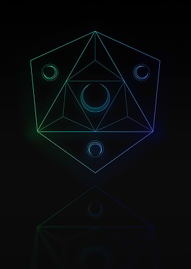 Neon Geometric Glyph Sign