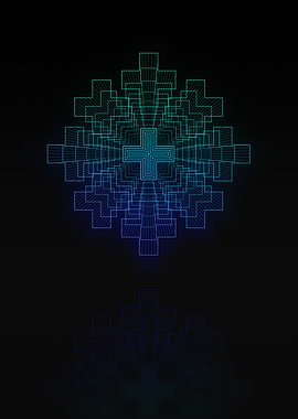 Neon Geometric Glyph Sign