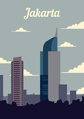 Jakarta retro poster