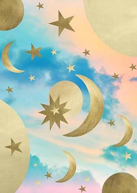 Pastel Starry Sky Moon 3
