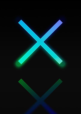 Neon Geometric Glyph Sign