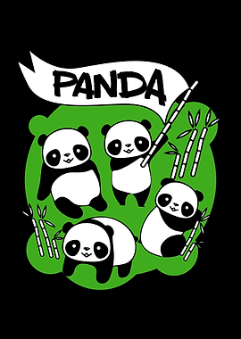 Panda Cute Family Bear