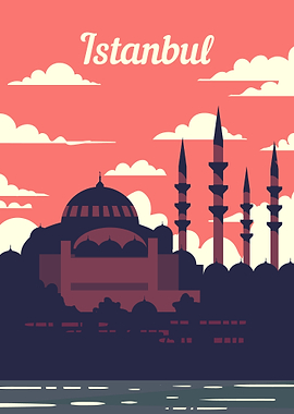 Istanbul retro poster