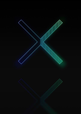 Neon Geometric Glyph Sign