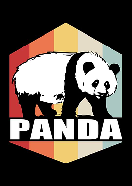 Panda Retro Sunset Bear