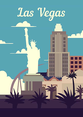 Las vegas retro poster