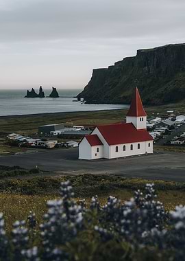 Famous church in Vik