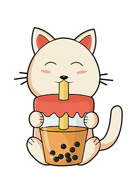 Cat Drink Drinking straw