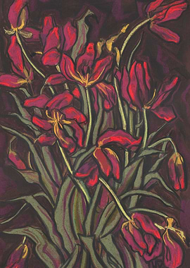 Dying Tulips Floral Pastel