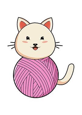 Cat Wool yarn ball