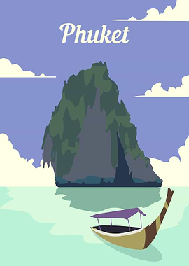 Phuket retro poster