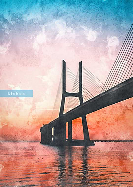 Lisbon Watercolor Displate