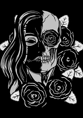 Half Face Skull Gothic Cal