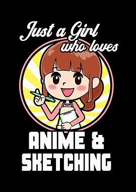 Girl loves Anime Drawing