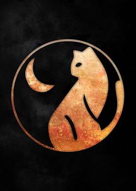 Golden Cat and The Moon