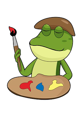 Frog Painter Brush Colour