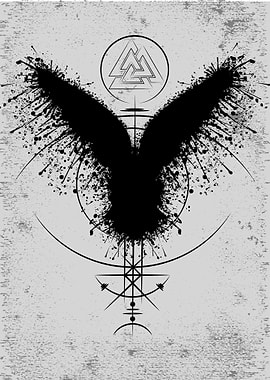 Odin Raven Hugin Valknut
