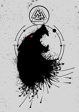 Odin Fenrir Wolf Valknut