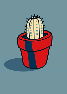 Cactus in The Flower Pot