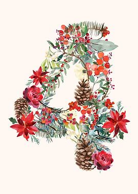 4 Four Floral Watercolor