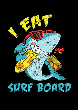 Shark eat surfboard