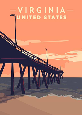 Virginia retro poster