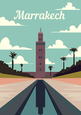 Marrakech retro poster