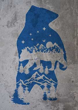 GRAFFITI BLUE BEAR STAND