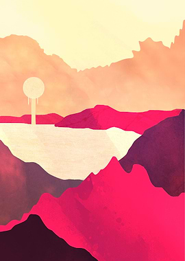 Cream Sunny Waterfall