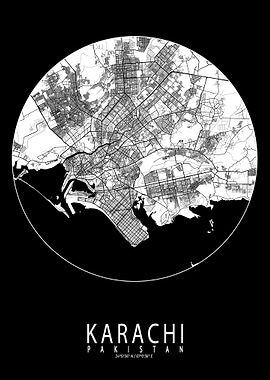 Karachi City Map Moon