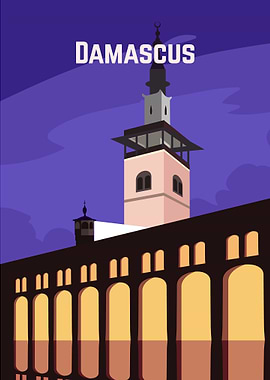 Damascus retro poster