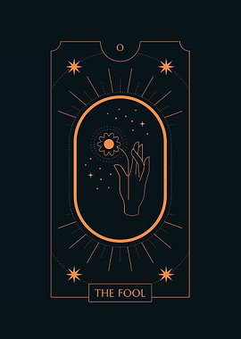 Black Tarot Card THE FOOL