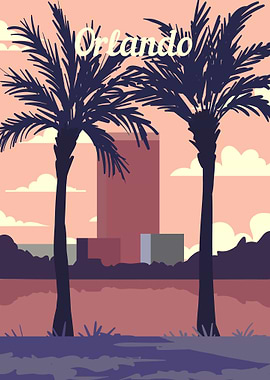 Orlando USA retro poster