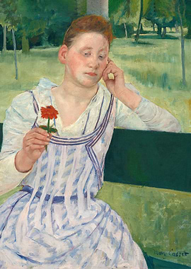 Woman with a Red Zinnia