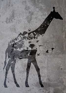 Graffiti Nature Giraffe