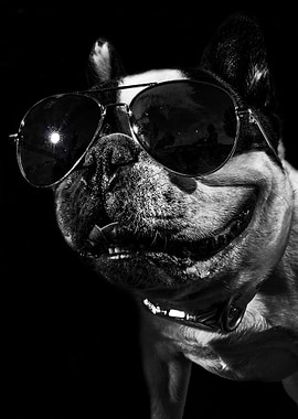 cool french bulldog poster