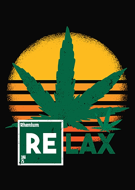 Relax Hemp Leaf Retro Sun