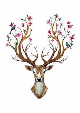Watercolor Deer