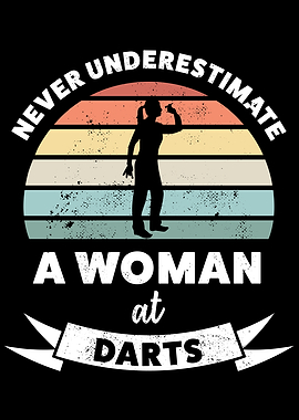 Woman at Darts Funny Gift