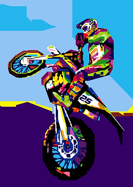 Motocross in Pop Art Style