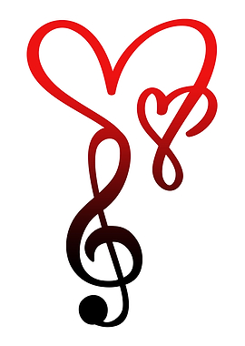 Music Love Heart Clef