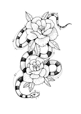 Serpent et rose